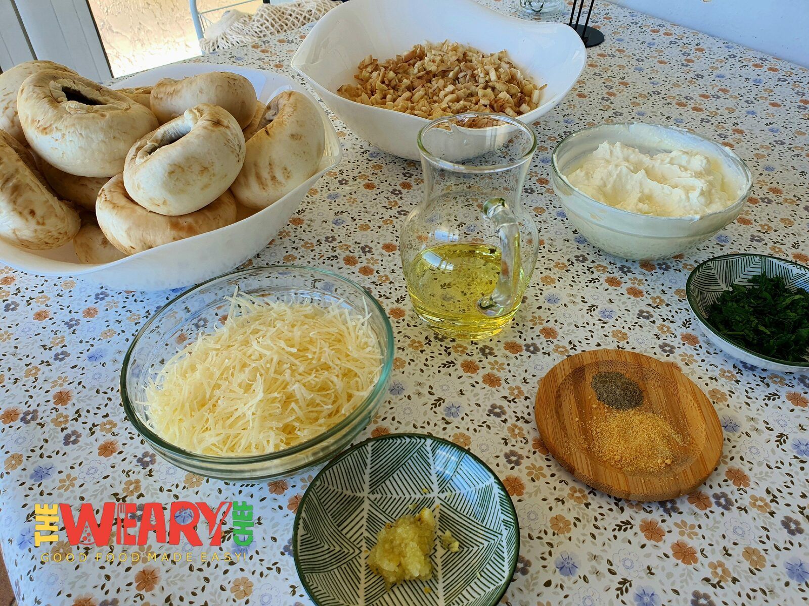 ingredient list for stuffed mushrooms