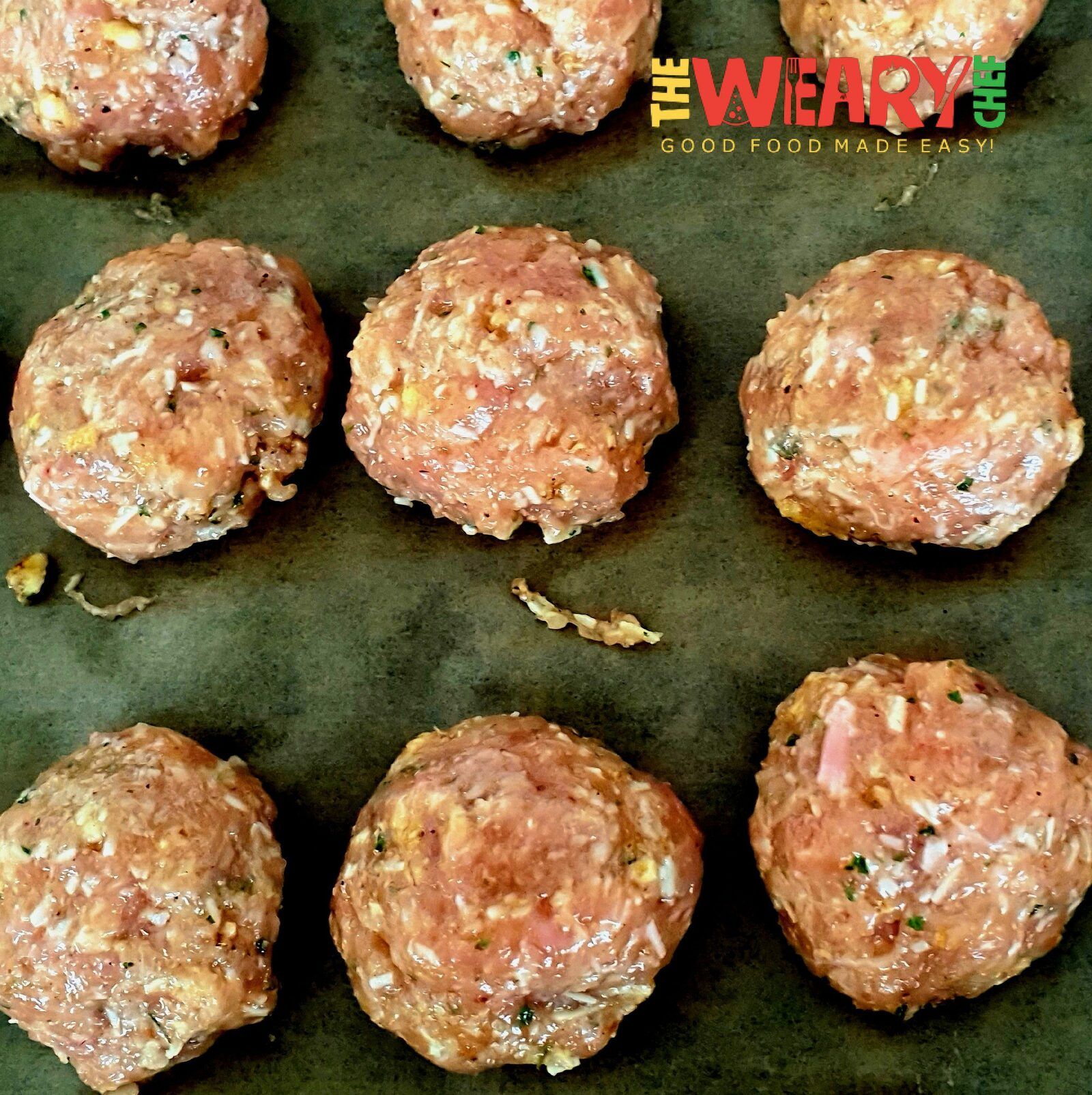 uncooked meatballs