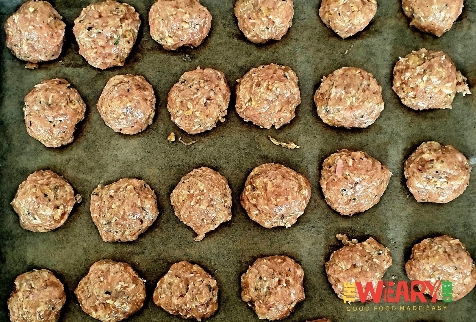 uncooked chicken meatballs