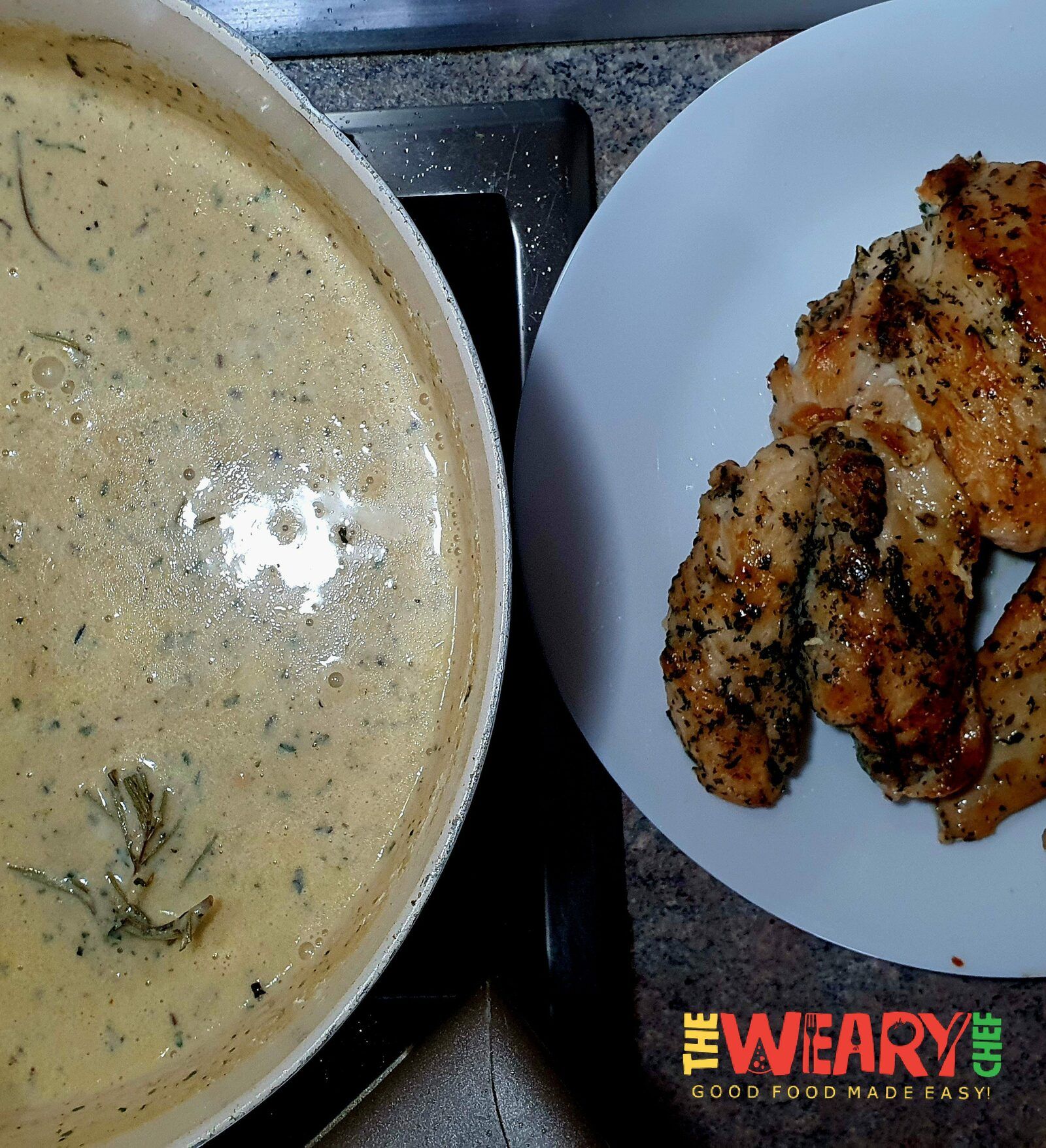 herbs and garlic cream sauce