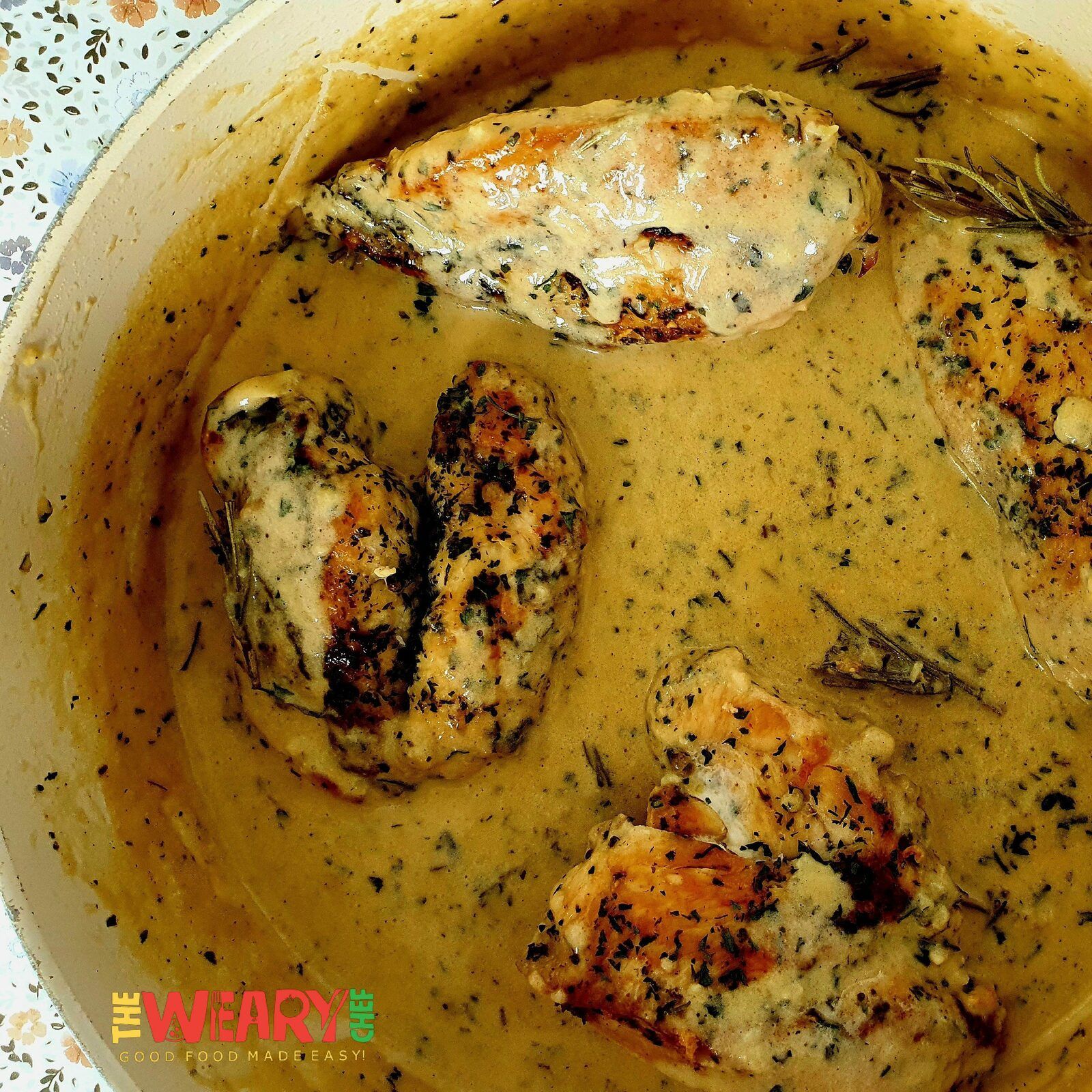 cream chicken breast with herbs