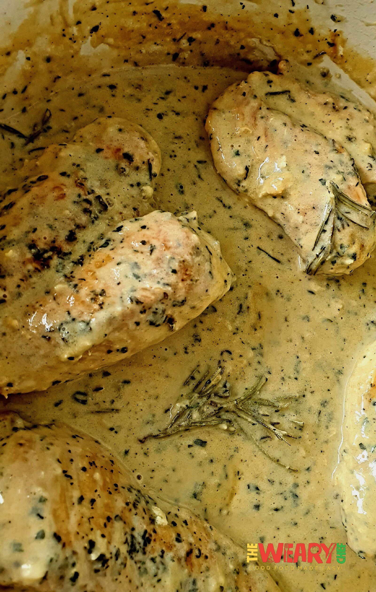creamy chicken breasts with herbs and garlic