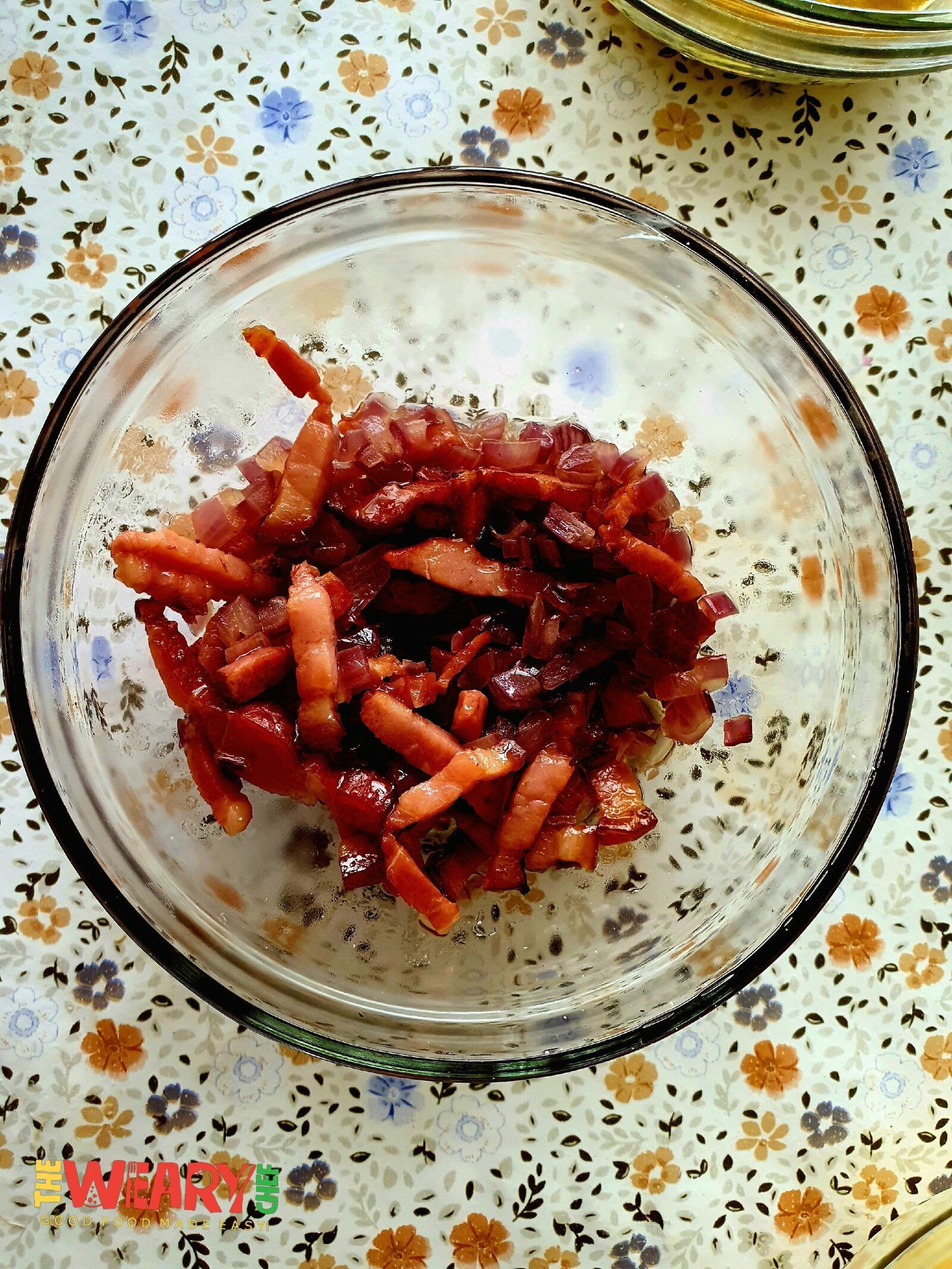 butter, shallot, and bacon