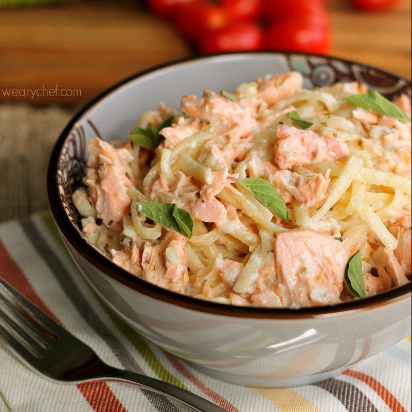 CREAMY SALMON WITH PASTA ALFREDO AND CAJUN RECIPE
