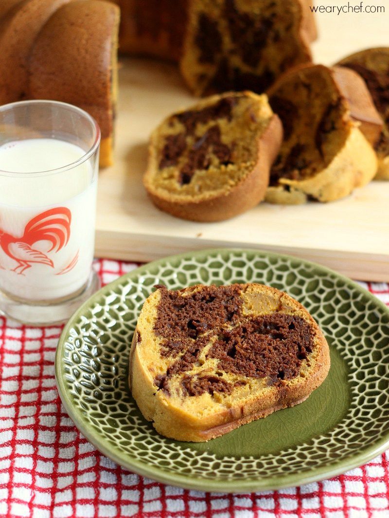 CHOCOLATE MARBLED PUMPKIN POUND CAKE RECIPE
