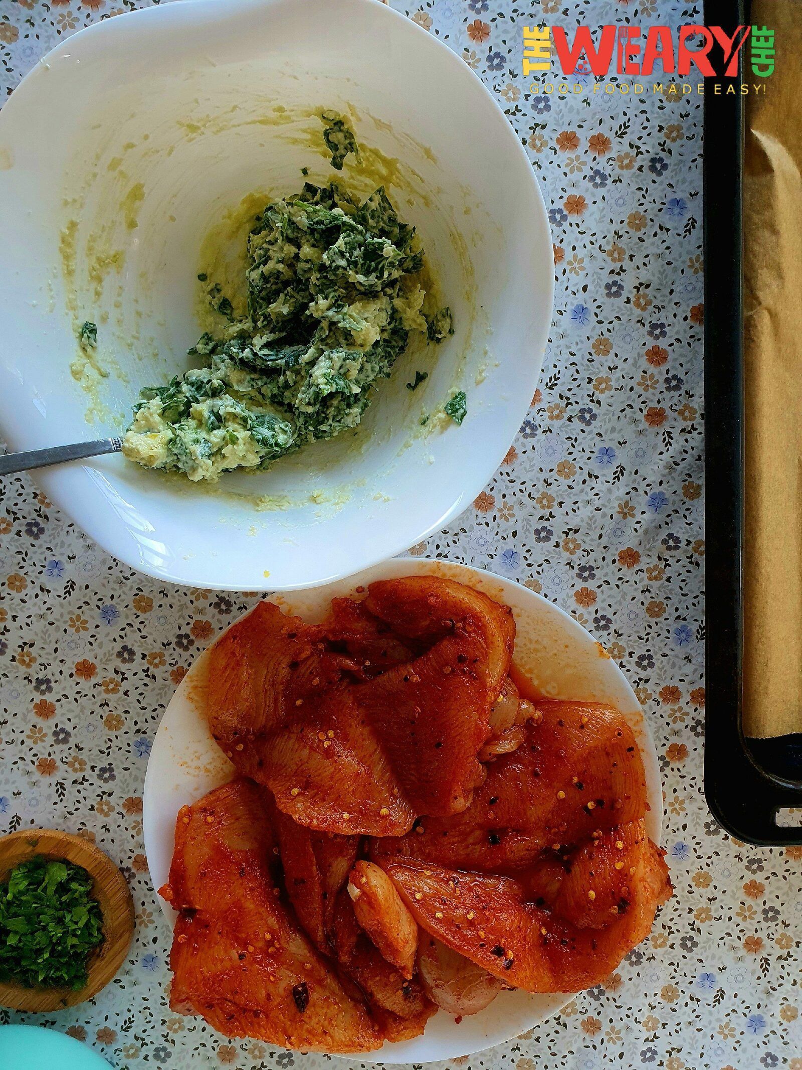 chciken breasts and spinach stuffing