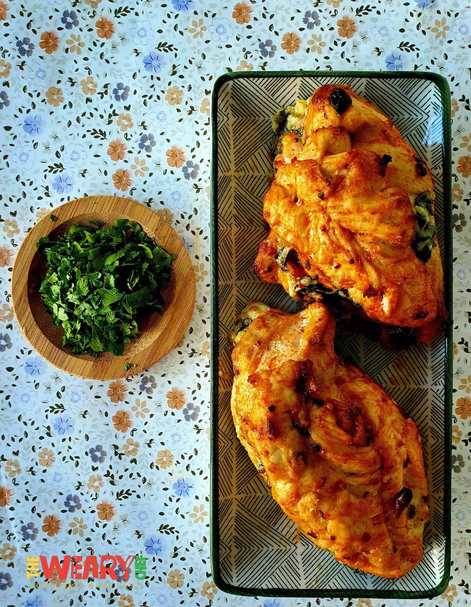 parsley and stuffed chicken breasts