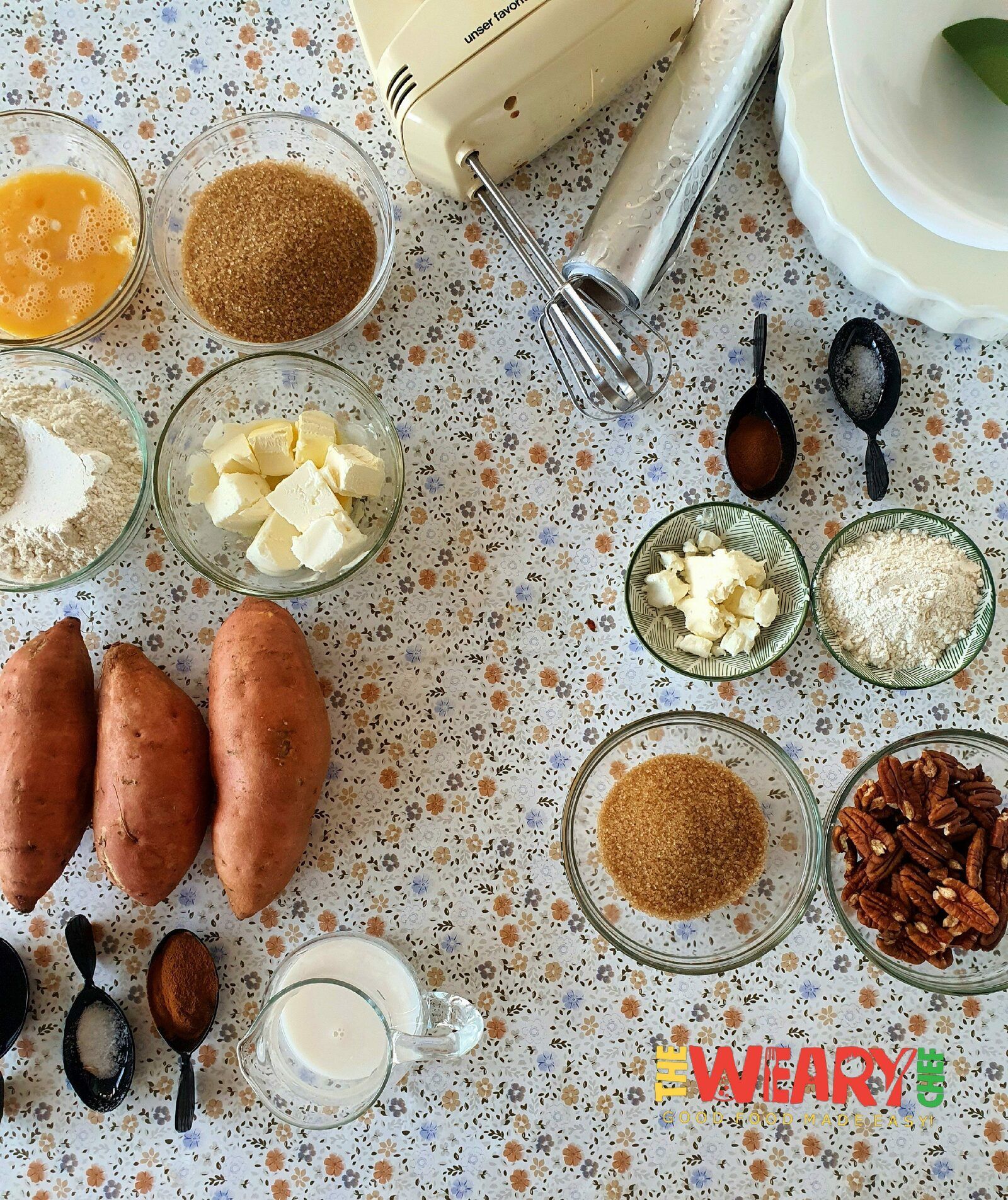 ingredient list for Sweet Potatoes Souffle 