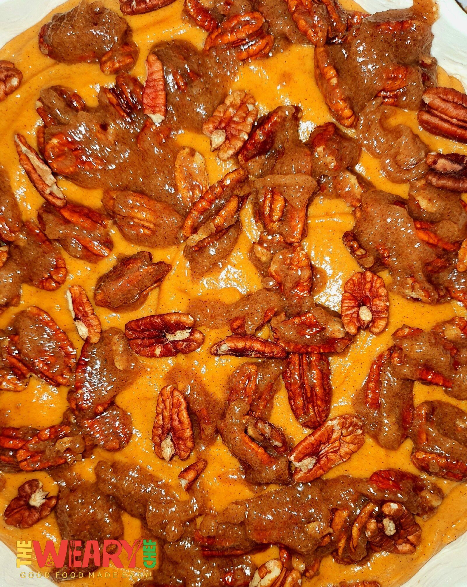 sweet potatoes souffle with pecans topping