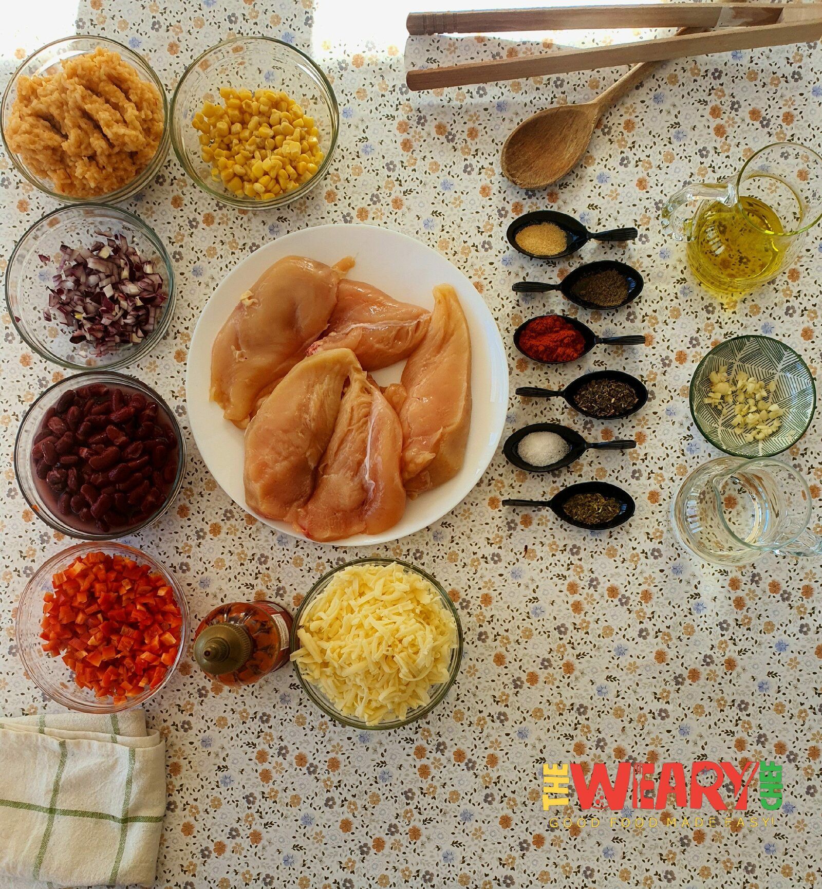 ingredients for chicken burritos