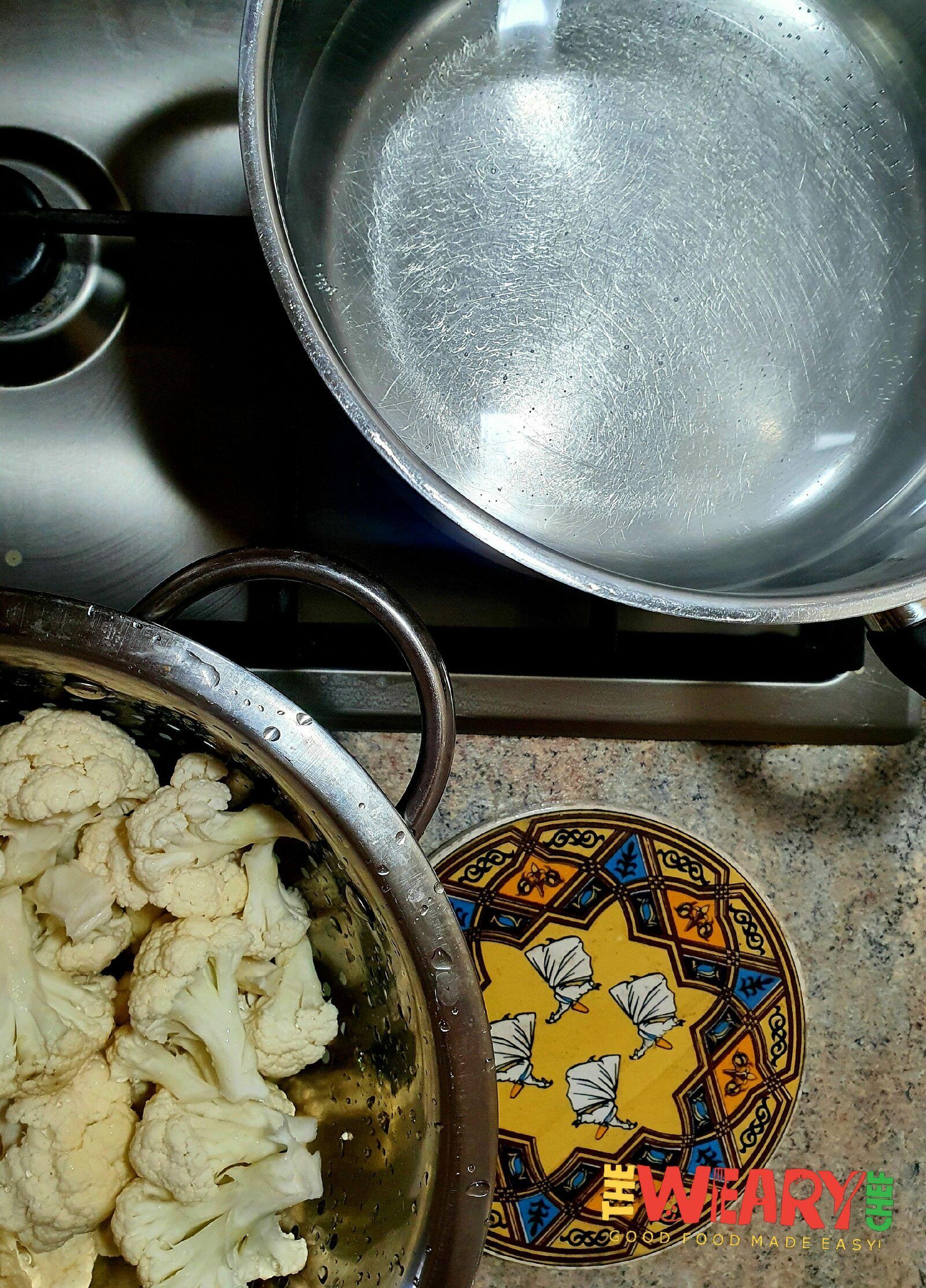 cauliflower and water