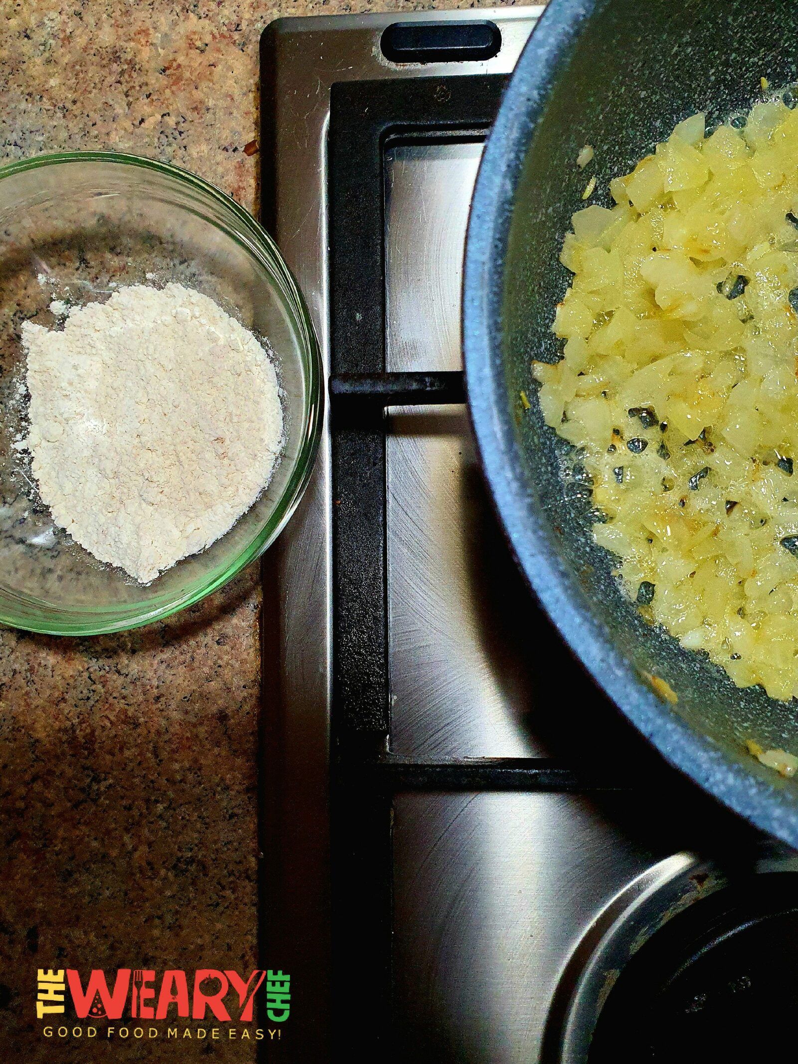 flour and onion
