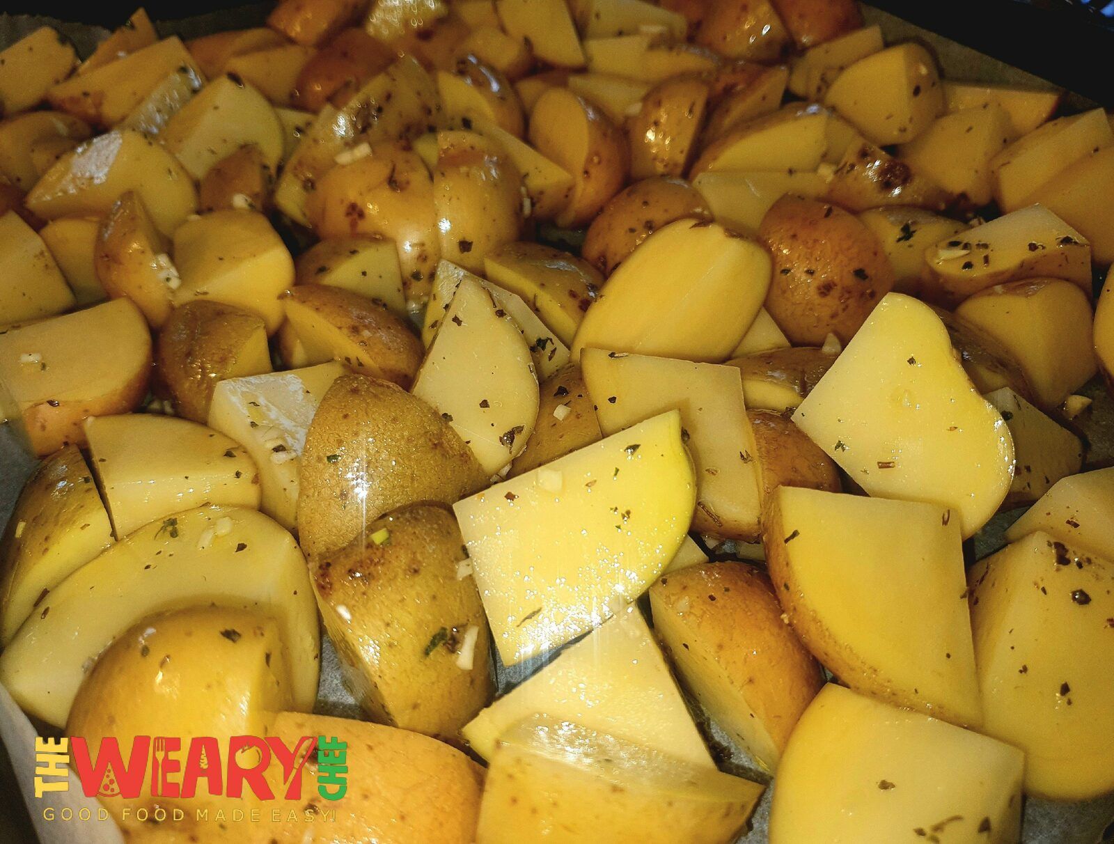 coated potatoes in oven