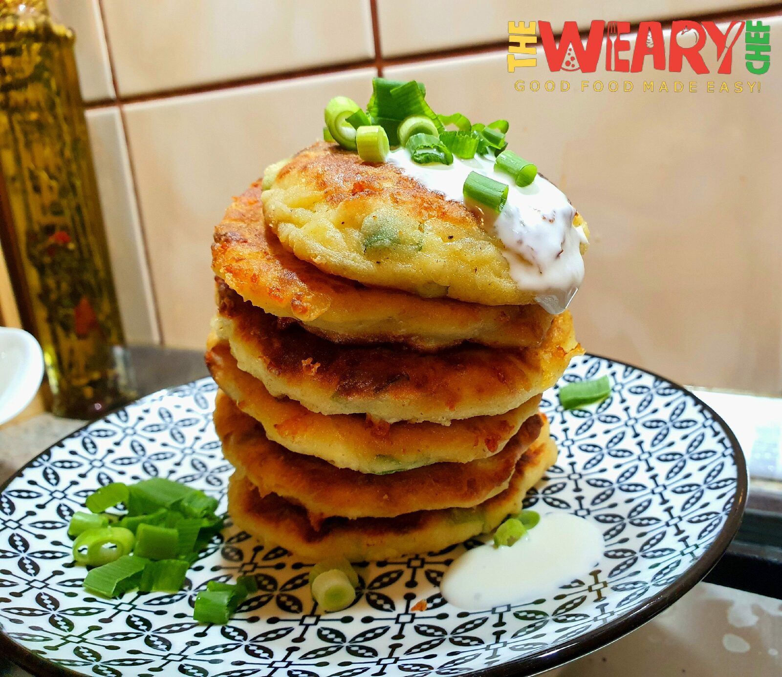 Cheesy Leftover Mashed Potato Pancakes