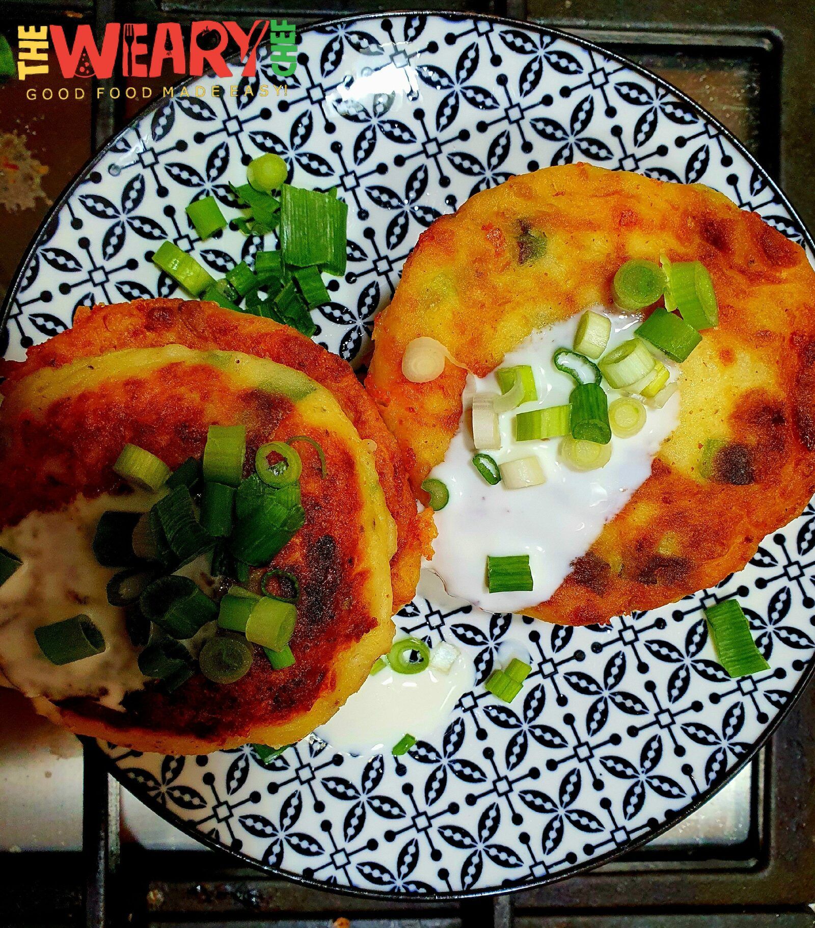 Cheesy Leftover Mashed Potato Pancakes