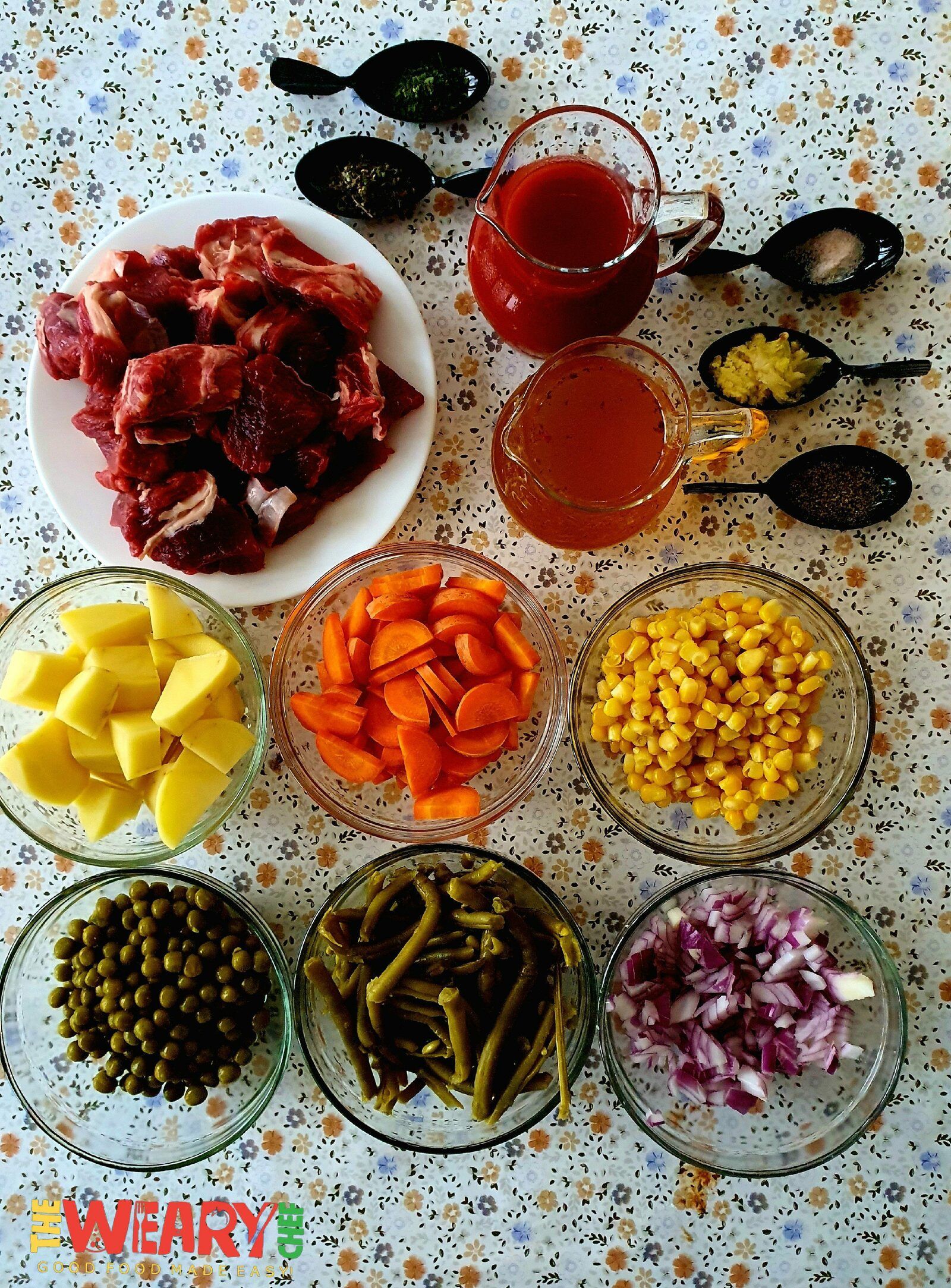 Ingredient List for Hearty Beef Soup