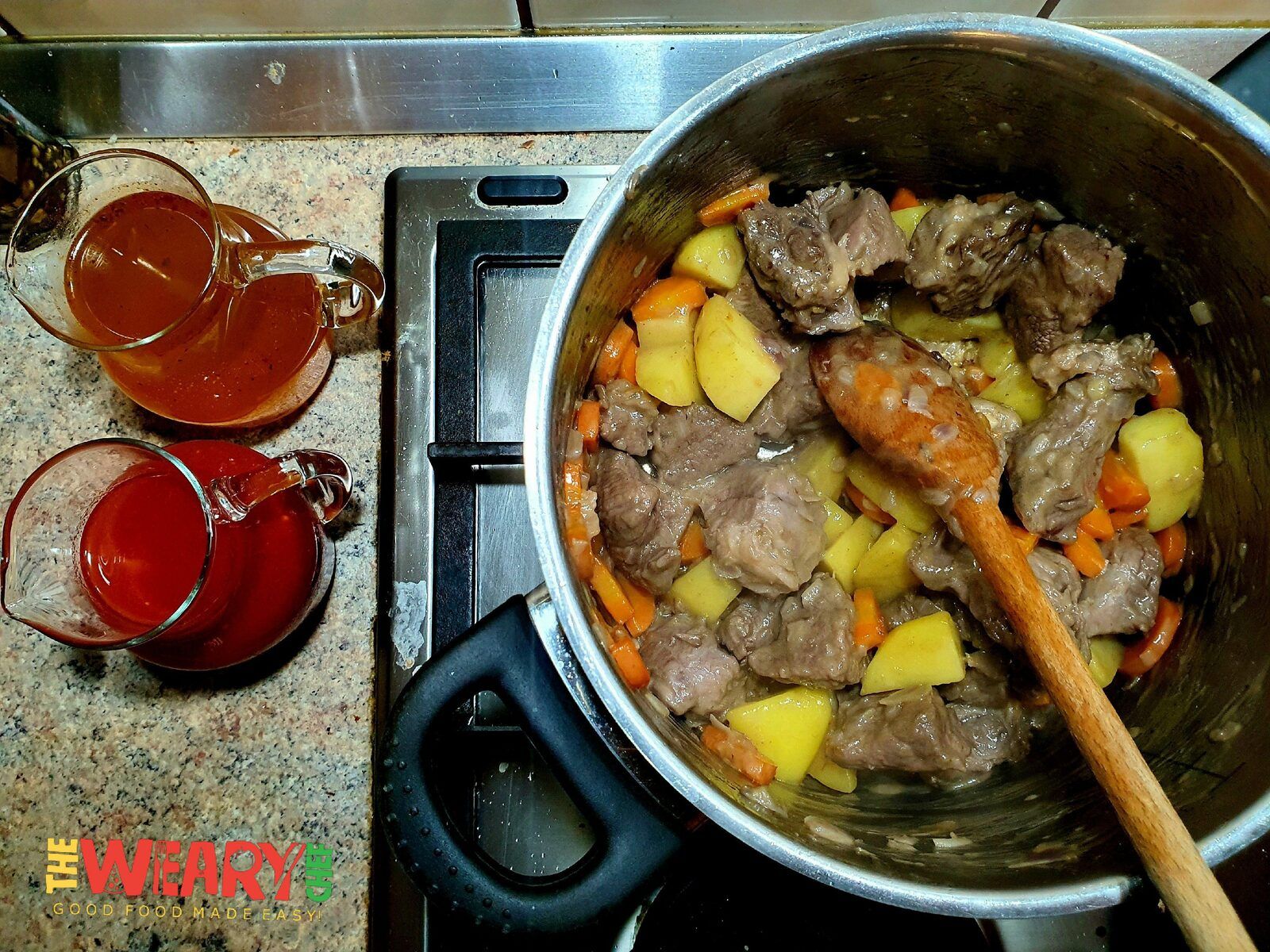 beef broth and canned tomatoes