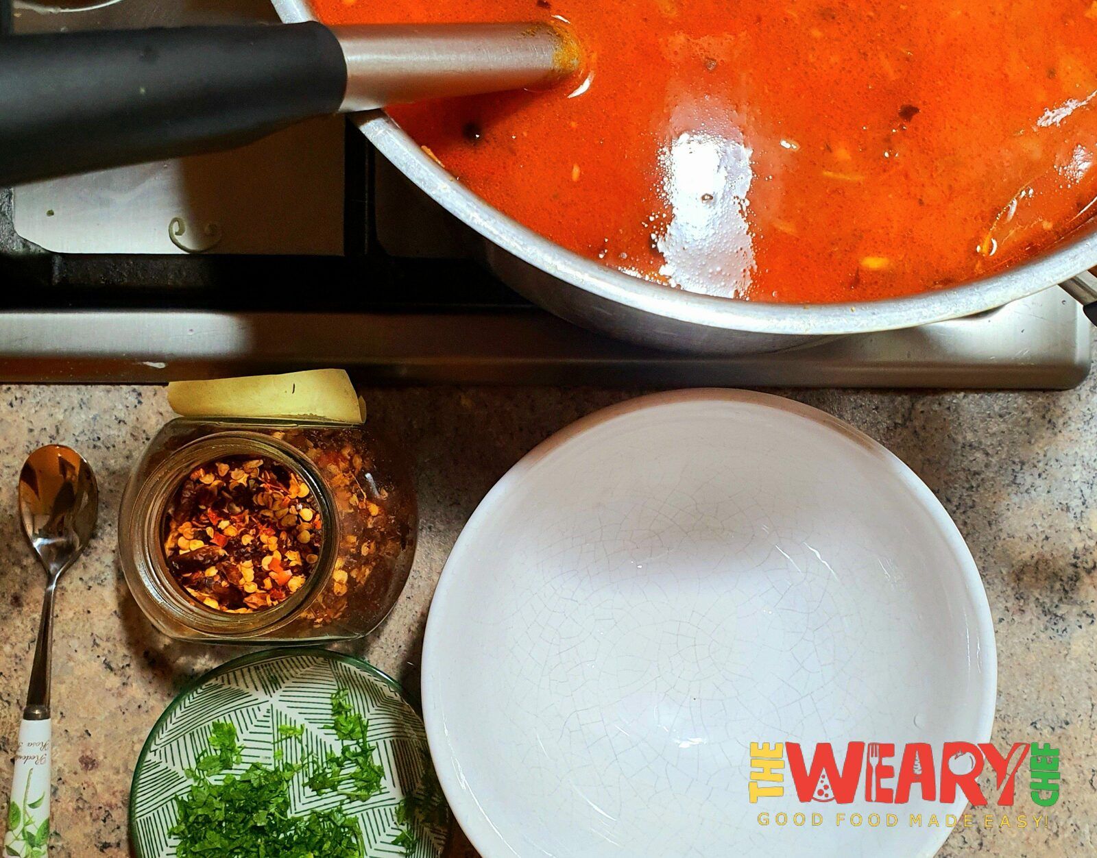 parsley and chili flakes