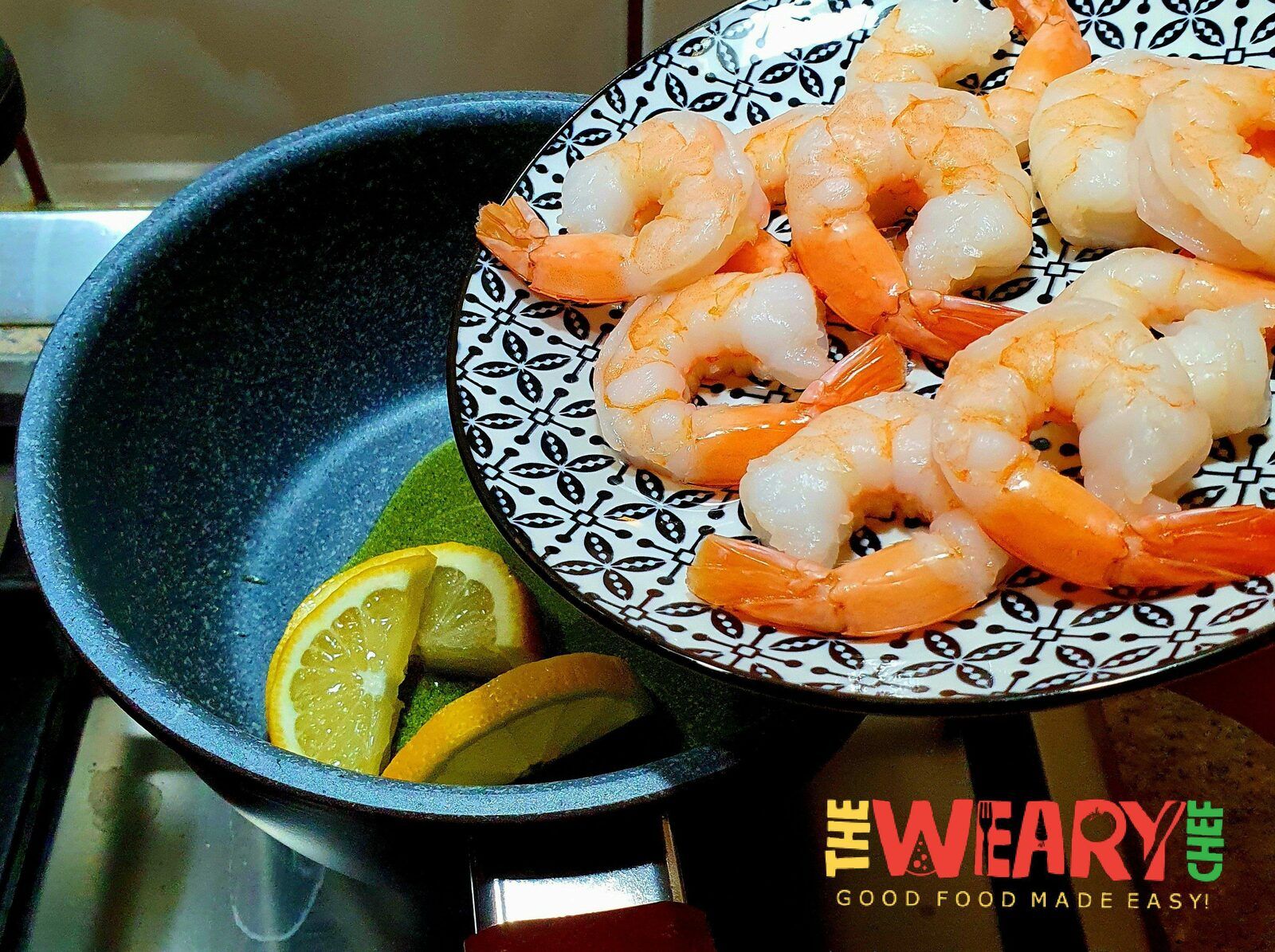 shrimp in the saucepan