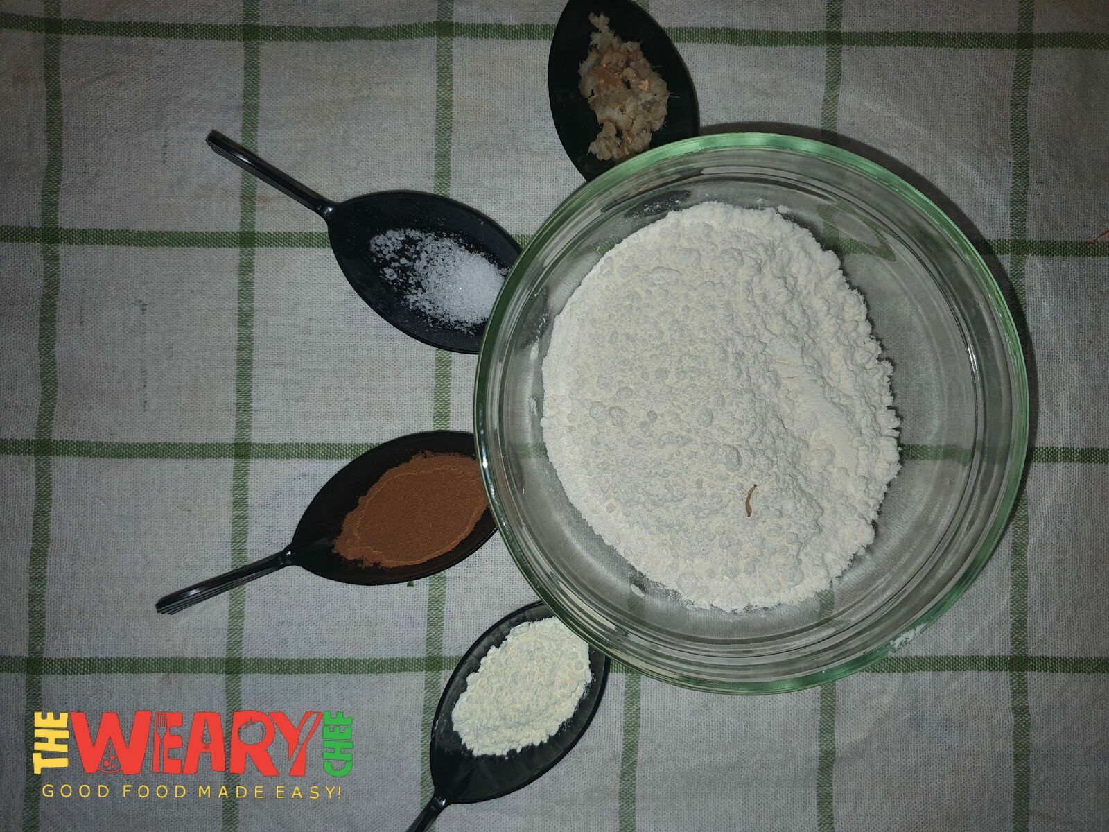 baking powder, cinnamon, salt