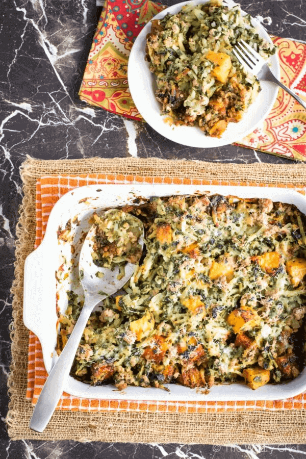 FALL POTLUCK CASSEROLE WITH TURKEY AND SQUASH
