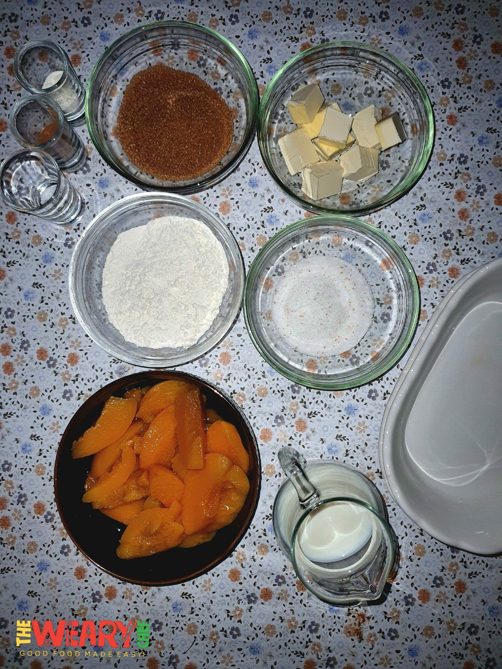 ingredients for Peach Cobbler Recipe