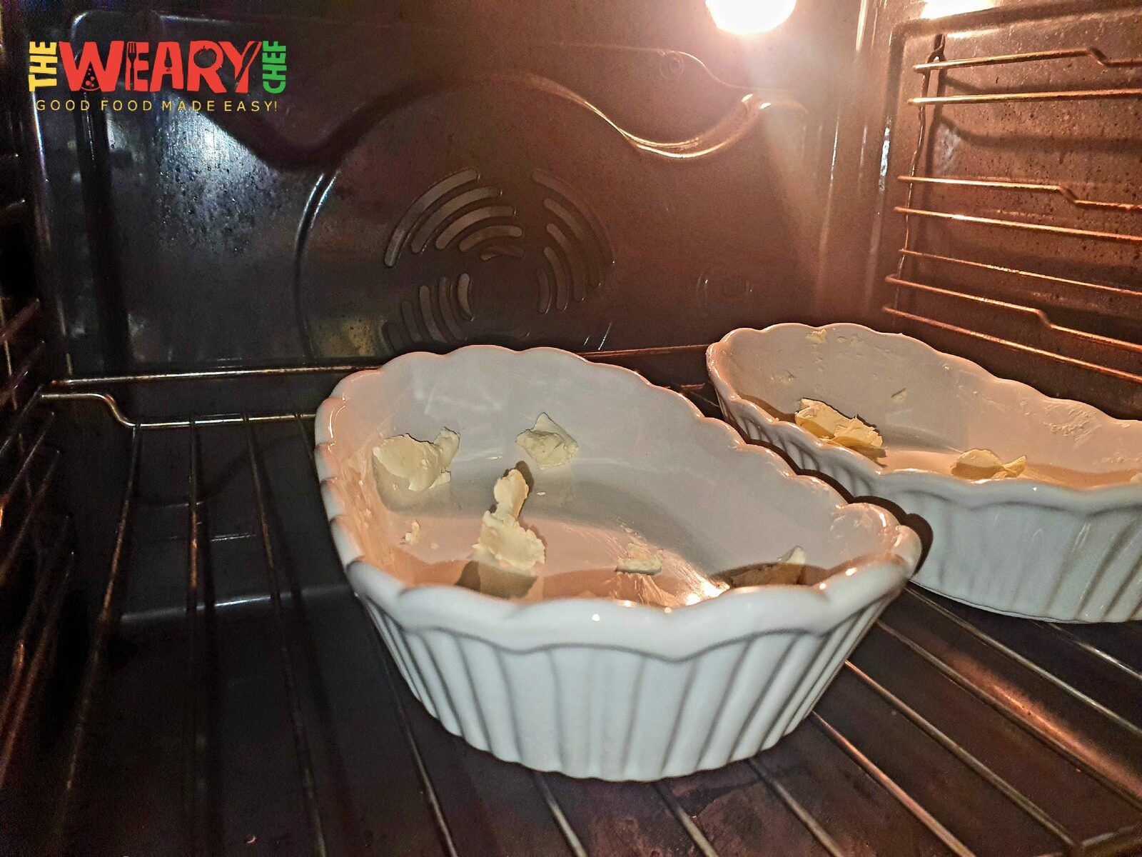 baking dishes in the oven