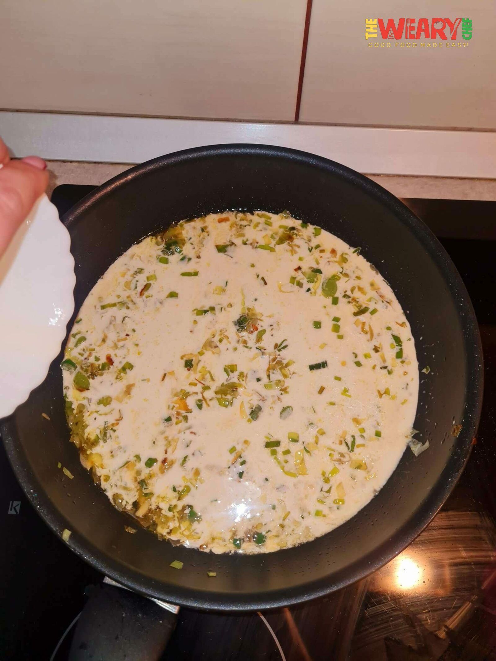 cream and seasonings