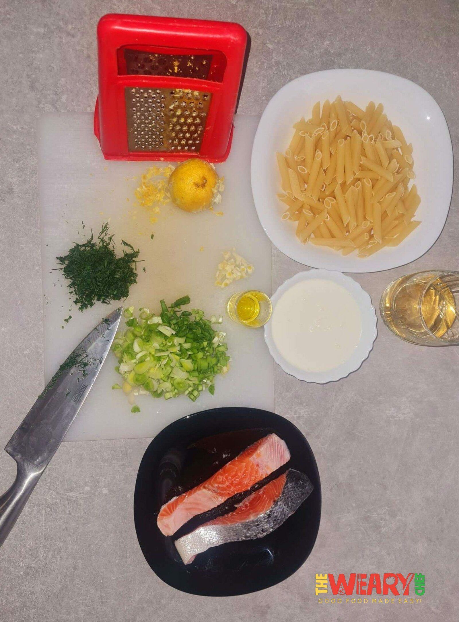 salmon pasta ingredients