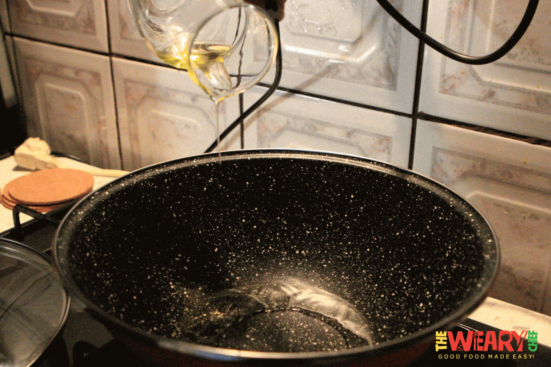 oil in wok