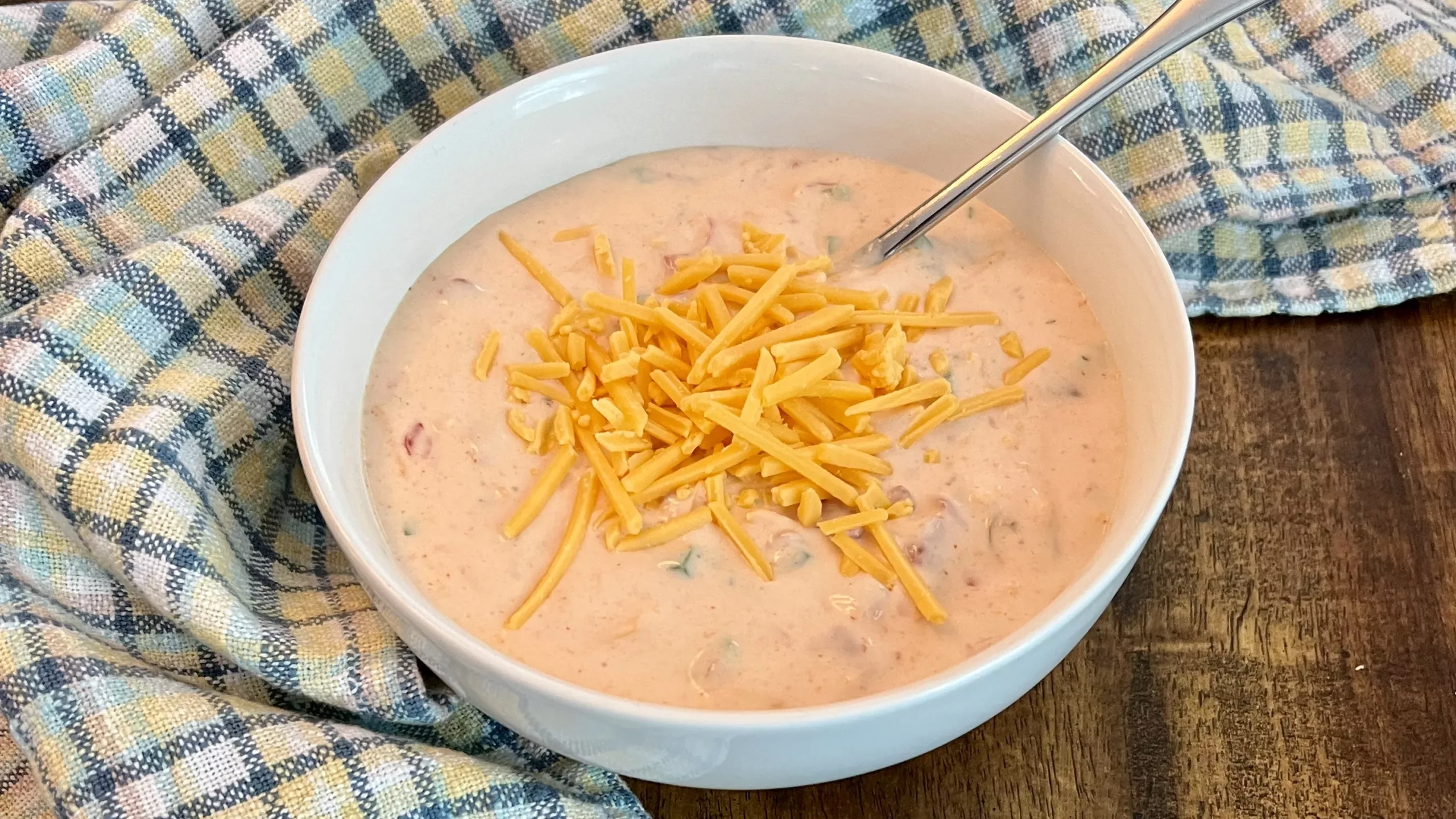 cheesy queso inspired sour cream dip ready to be enjoyed